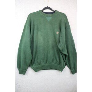 Tommy Hilfiger Men's Green Sweater-Size XL-Logo-Y2K